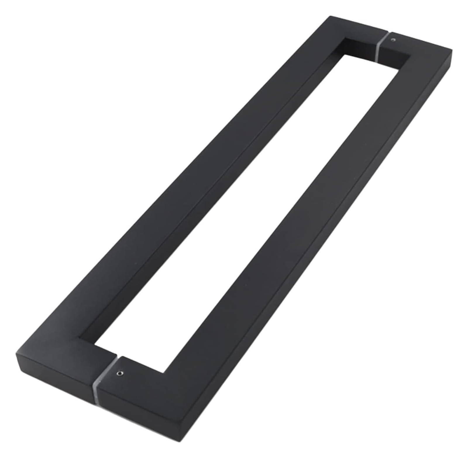 CWCQGH Push Pull Door Handle, Sliding Barn Door Handle, for Interior and Exterior Doors, Glass/Wood Door Push Pull Handle, Square Bar,Black-150cm(5ft)