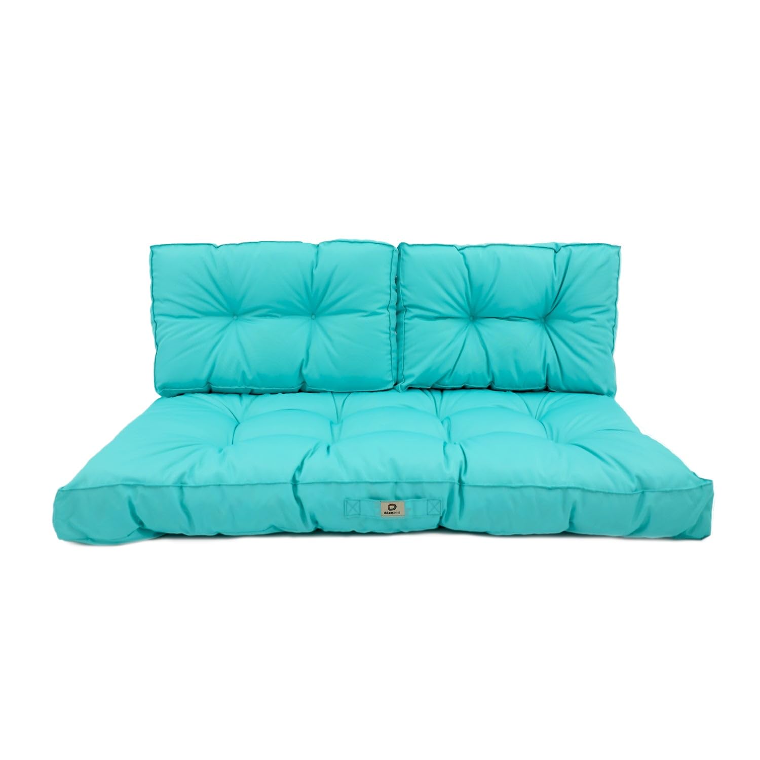 Cuscini per Salotto da Giardino 100x50 cm Impermeabile Trapuntato Blu Caraibico