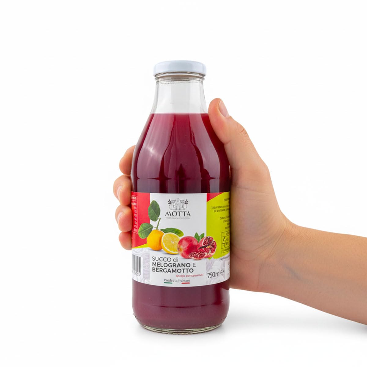 Consorzio Motta - Succo di Melograno e Bergamotto 100% Succo Naturale Senza Conservanti, Ricco di Vitamine, Pack 6x 750 ml, Prodotto in Calabria
