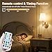 Nekhung Battery Operated Wall Sconces Set of Two, Wireless Battery Wall Light with 10000mAh RGB Dimmable Magnetic Bulb and Remote, Rechargeable Sconce Wall Decor for Bedroom Living Room Hallway