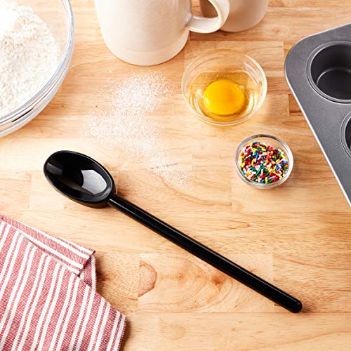 Image of Mercer Culinary Hell's Tools Hi-Heat Mixing Spoon, 12 Inch, Black