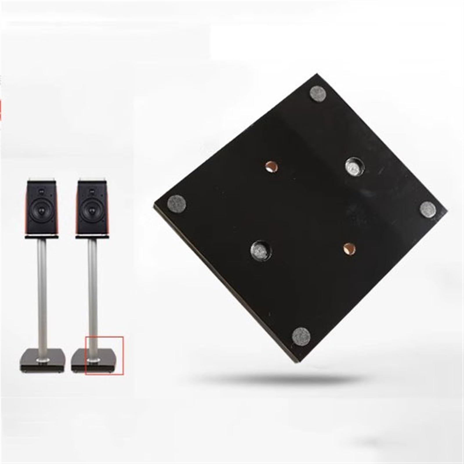 GLigeT Supporti per altoparlanti per monitor Supporti per altoparlanti in legno laccato Staffa surround in metallo Audio Audiofilo Bookshelf Box Floor Theater Staffa Studio Monitor Stand, 30*14*75CM