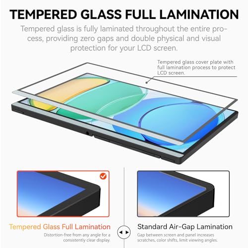 Image of Intehill 14 inch Portable Monitor, 1200P Self-Standing Portable Screen with Full Laminated Tempered Glass, 16:10 USB-C HDMI External Display with Speakers, Travel Monitor Second Screen for Laptop, F14ZA | Full Laminated Tempered Glass, 16:10 USB-C HDMI External Display w /Speakers, Travel Laptop Monitor Second Screen, F14ZA