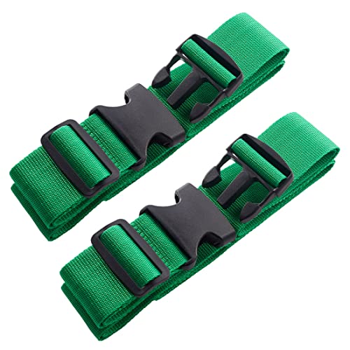 Image of 2pcs 74″x2″Luggage Straps for Suitcases,Adjustable Suitcase Straps and Heavy Duty Strap Buckle Packing Straps Travel Accessories, Green