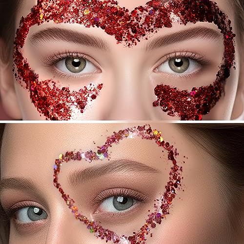 image for Teenitor Body Glitter Face Glitter Makeup Festival Glitter Gel, 12 Col