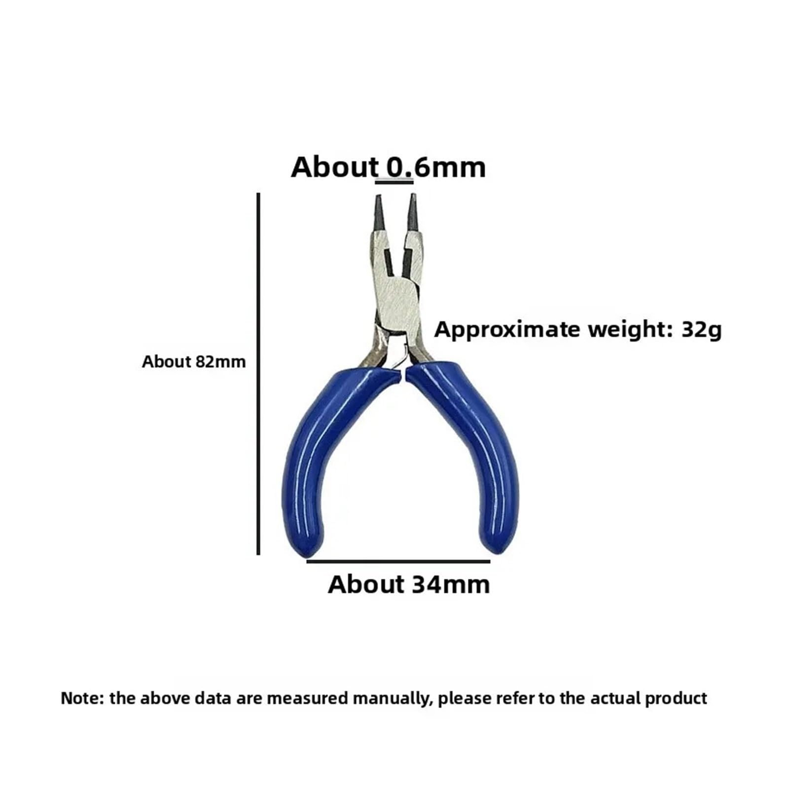 Juego de alicates para joyería Juego de mini alicates 3 pulgadas con punta redonda for hacer joyas, manualidades, envolver alambre, abalorios y herramientas reparación electrónica(1PC 3 inch - B)