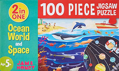 Amazon Brand - Jam & Honey Ocean World and Space Puzzle (100 Pieces)