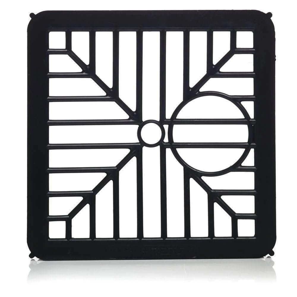 LKT Square Drain Covers Outdoor Drainage Channel - PVC Plastic Grid - 150mm x 150mm (6” x 6”) Black Outside Drain Cover