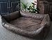 Orthopädisches Hundesofa Hundebett Schlafplatz Wildlederoptik Ortopedico mit Viscoschaum Matratze (80 cm X 60 cm, braun)
