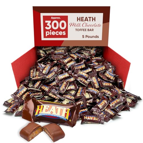 Sweets Heath Toffe Bar Miniatures - 5 Pounds approx 300 mini Candy Bars - Smooth and Crunchy Bites - Individually Wrapped Candy Pieces - Mini Candy Bars Chocolate Toffe