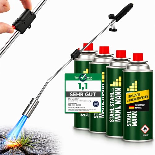 STAHLMANN®Unkrautvernichter inkl. Gaskartuschen - stabiler...