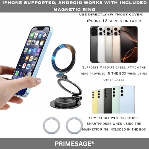 Image of PRIMESAGE Magnetic Phone Holder Phone Holder Mobile Holder for Car Dashboard Car Phone Holder Magnetic Phone Holder Magnetic Mobile Holder | 360 Rotation