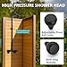 Aolemi Outdoor Shower Kit Fixtures – 2-Handle Exposed Shower Fixture with High Pressure Showerhead, Solid Brass Mix Valve, 6-Inch Center, Complete Outdoor Shower System – Matte Black