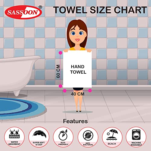 Image of Sassoon Venir Microfiber 2 Piece Hand Towels in 450 GSM (40x60cm, Coral Pink Color) - Absorbent & Quick Dry Multipurpose Hand Towels