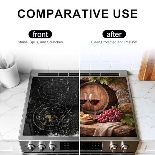 Image of Wine Barrel Stove Top Cover for Electric Stove, 28.4 x 20.5 in