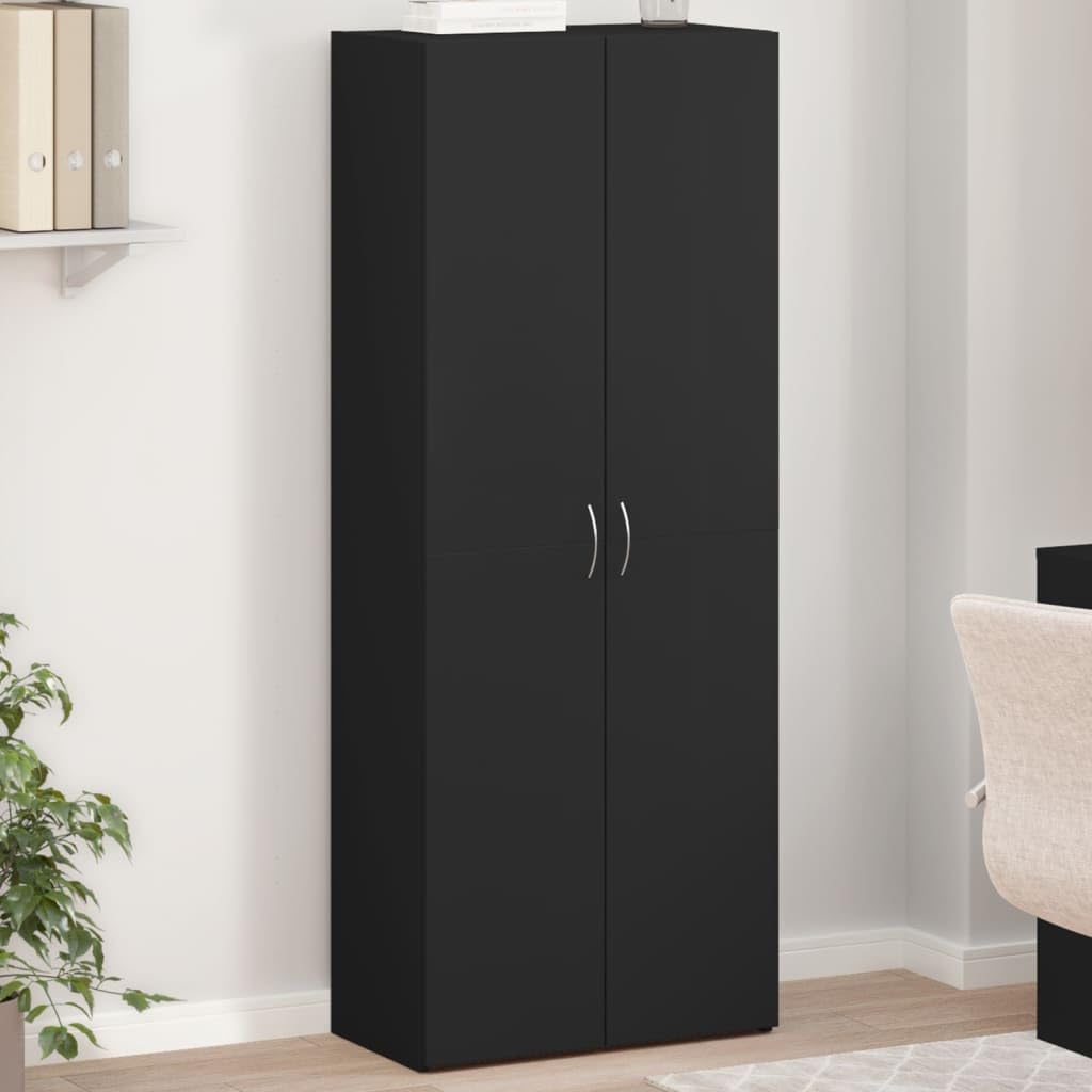 vidaXL Armario archivador Madera de ingeniería Negro 60x32x153 cm, Armario archivador, Mueble de almacenaje, Mueble de almacenaje de Oficina
