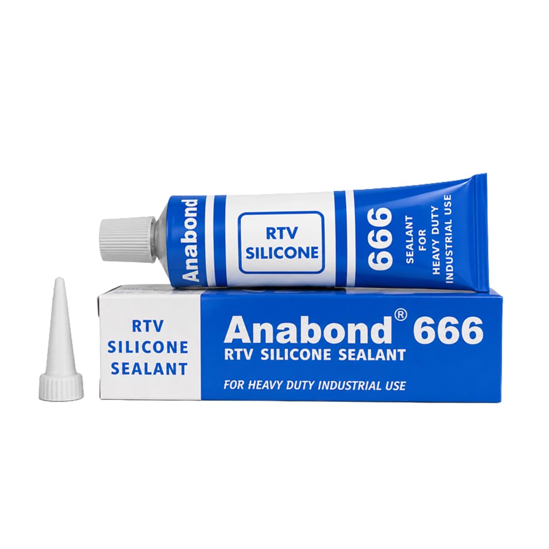 Anabond 666 Silicone Adhesive & Sealant | High-Temperature RTV Gasket Maker for Automotive & Industrial Use | Flexible & Weather Resistant (100g)
