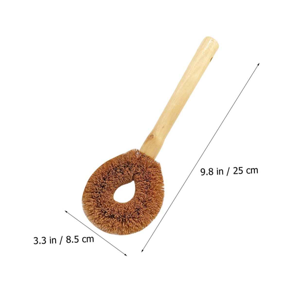 minkissy Lot de 25 brosses de Nettoyage à Long Manche en Bois Naturel - Brosse à Vaisselle à poignée Plate - Brosse de Nettoyage pour casseroles - Brosse de Nettoyage pour Pot à récurer
