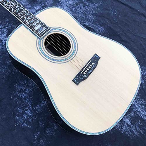 GaYouny Guitare acoustique en épicéa massif 45AA avec dos en palissandre (couleur : guitare, taille : 104,1 cm) - Les Beatles, Paul McCartney, John Lennon, RIngo Starr, George Harrison GaYouny Guitare acoustique en épicéa massif 45AA avec dos en palissandre (couleur : guitare, taille : 104,1 cm) – Image 3