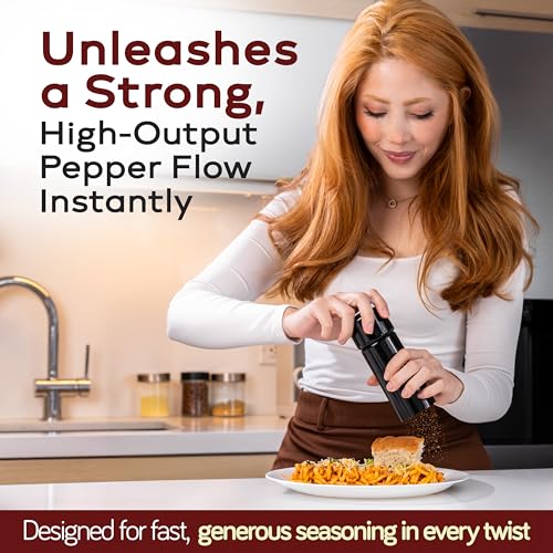 Image of MAGNUM Pepper Mill, Unicorn by TRE SPADE,Premium Manual Pepper Grinder with Steel Burrs, Side-Loading Refill, Adjustable Coarseness, High-Capacity Output, ABS Plastic, 6 Inch Small Size, Made in Italy