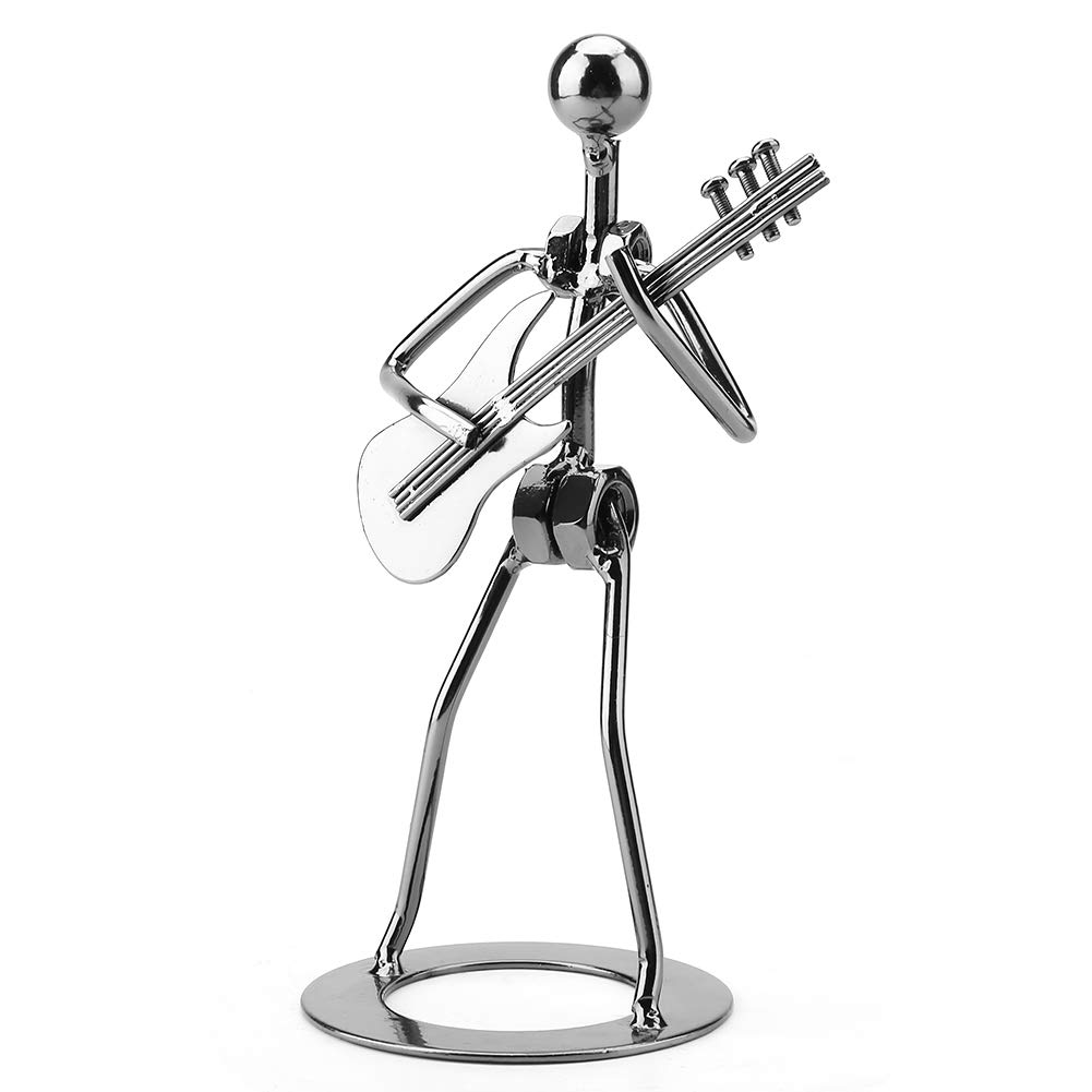 Vintage Metal Music Man Figure Performer Musician Player Collectible Figurine Sculpture Statue Iron Art Music Man Figure Ornament Artwork Home Office Decor