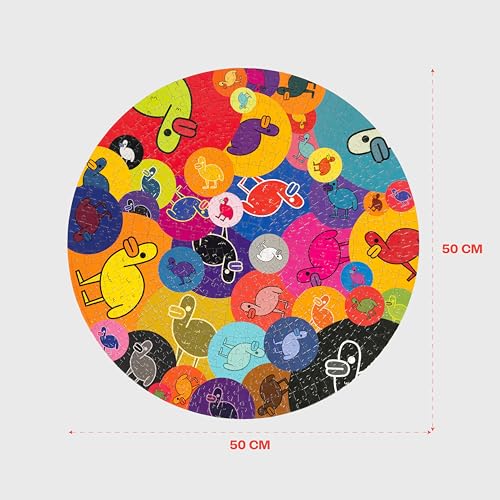 Image of Jigsaw Puzzle Circular 500 Pieces - Bubble Quack Theme by Murtaza M. Bookwala Fun & Challenging Mind Games Puzzle Game Activity for Adults & Kids