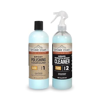 Stone Coat Countertops Polishing and Cleaning Kit 32Oz Removes Micro Scratches, Restores Shine, Maintains Epoxy Surfaces after Sanding for Tables, Countertops, Shower Walls, and Woodworking Projects