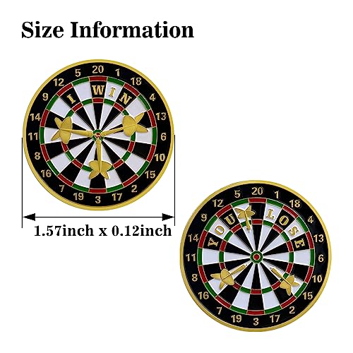 Image of Heads Or Tails Darts Challenge Coin I Win You Lose Good Luck Decision Coin