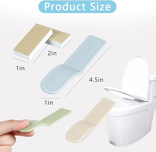 Miniatura 4 de 4 piezas de silicona levantador de asiento de inodoro de silicona para abridor de mano sucia, práctico abridor de tapa sanitaria con mango creativo