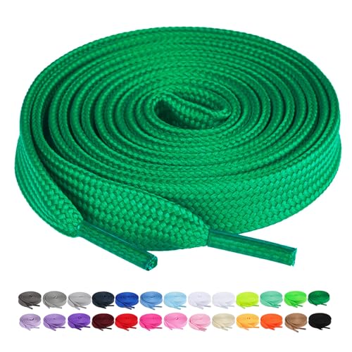 Image of Booyckiy 2 Pairs 2 /5 inch Flat Shoe Laces for Sneakers 31 Colors Shoelaces in 27 inch-72 inch