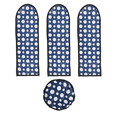 Image of Urbane Home PVC Dot Print Dust Proof Three Blade Ceiling Fan Cover (Blue)
