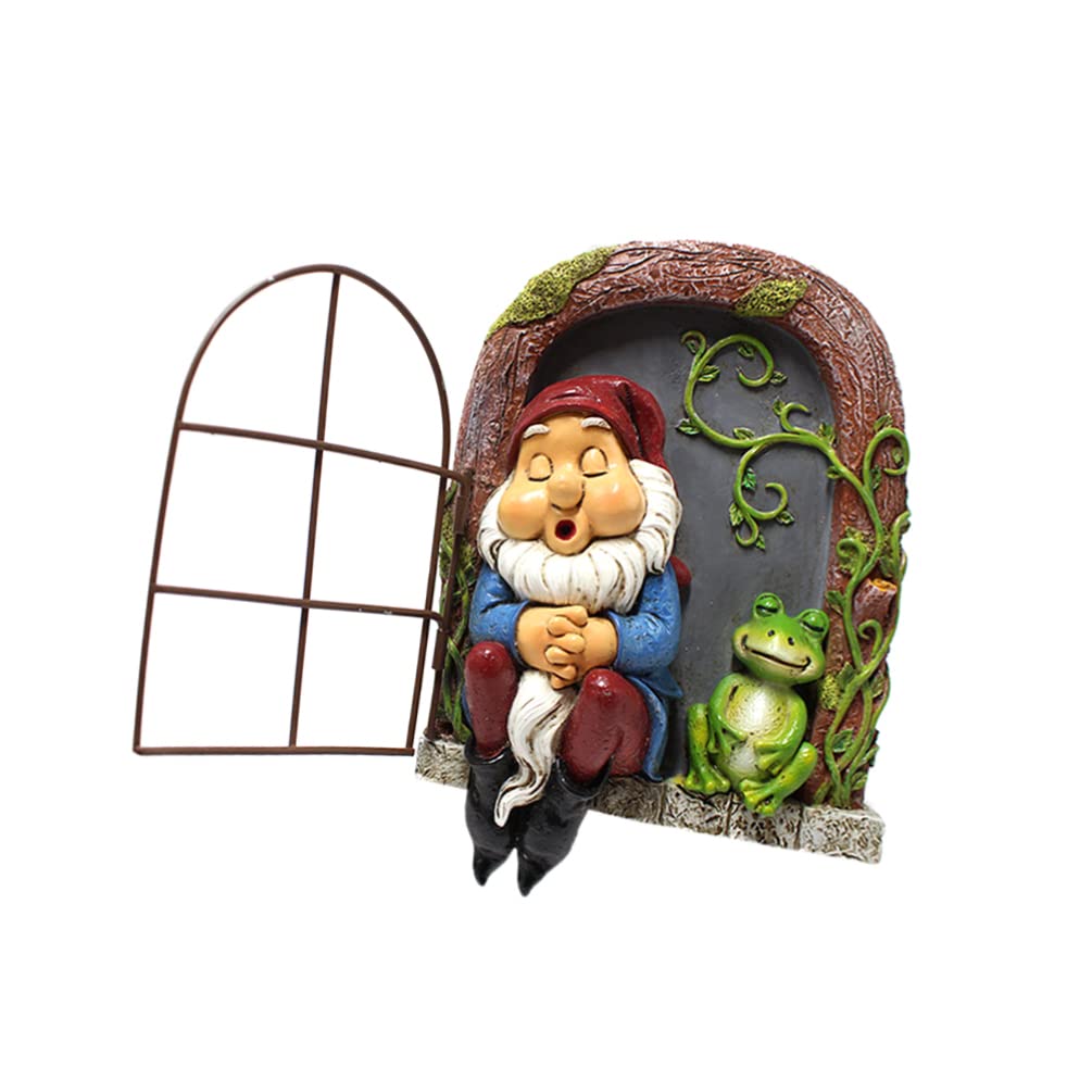 YARNOW Statua Da Giardino in Resina Decorativa Di Nani Addormentati Per Arredamento Casa e Giardino