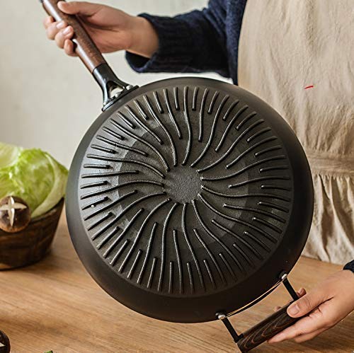 Wok de hierro fundido sin recubrimiento 32 cm miniatura 4