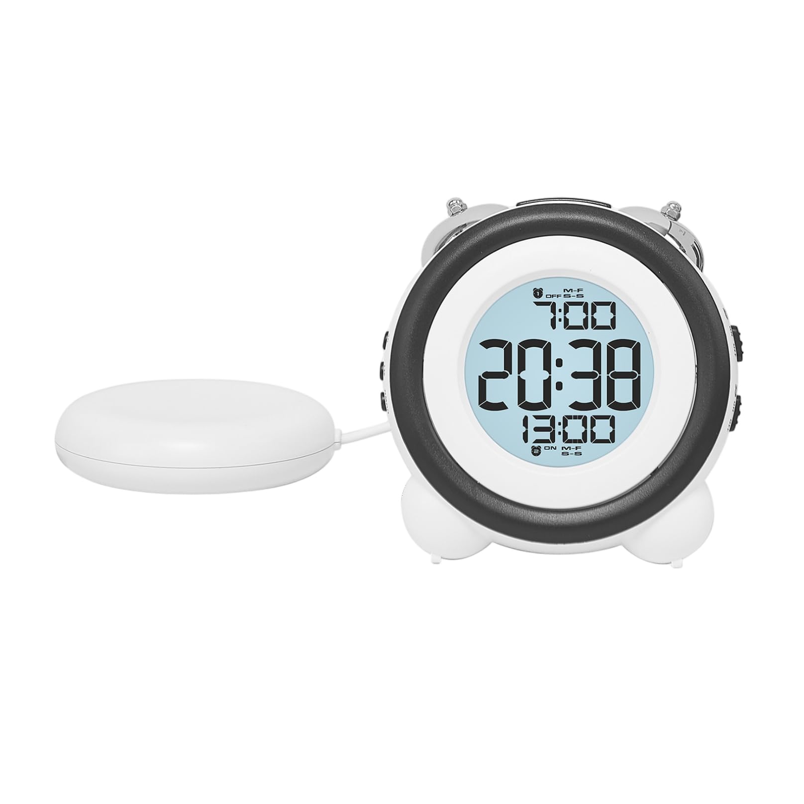 Réveil vibrant pour gros dormeurs avec vibreur sous l'oreiller blanc