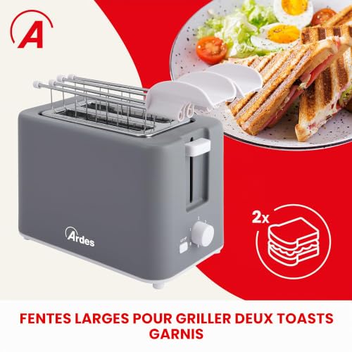 Ardes Artoast05 – Tosto Cube – Tostapane 2 Fette Grigio - vue 9