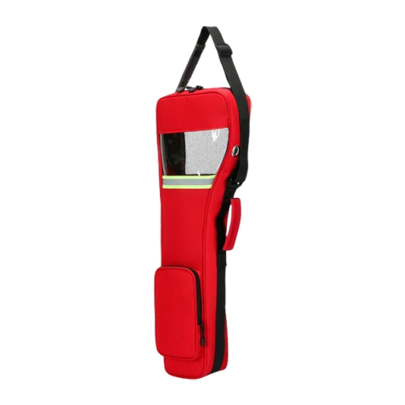 Borsa per Bombole Ossigeno con Cinghie Regolabili E Materiale Oxford Durevole Dotata di Tasche E Riflettenti per Sicurezza Adatta a Trasporto E Attiv, Rosso 68x20x10cm