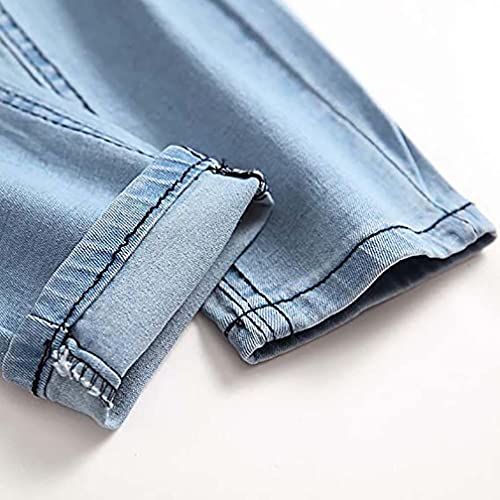 Familyhouse Ripped Jeans Mens Skinny Slim Fit Jeans Stretch Knee Destroyed Distressed Denim Biker Jeans Broken Holes Hip Hop (Blue,XXL)2