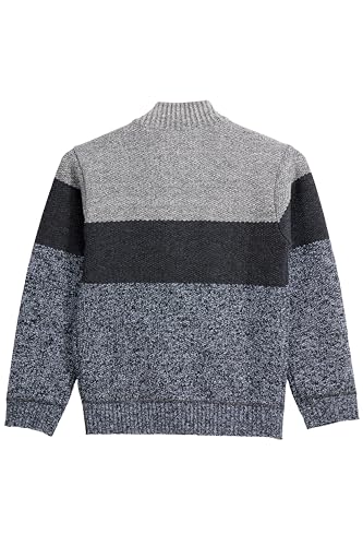 X RAY Boys (6-12) Full Zip Fleece Flannel Lining Sweater, Kids Mock Neck Knit Sweater for Spring, Fall and Winter2