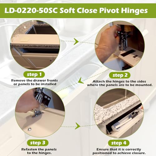 Image of LD-0220-50SC Soft Close Pivot Hinges Self Closing Cabinet Door Hinge