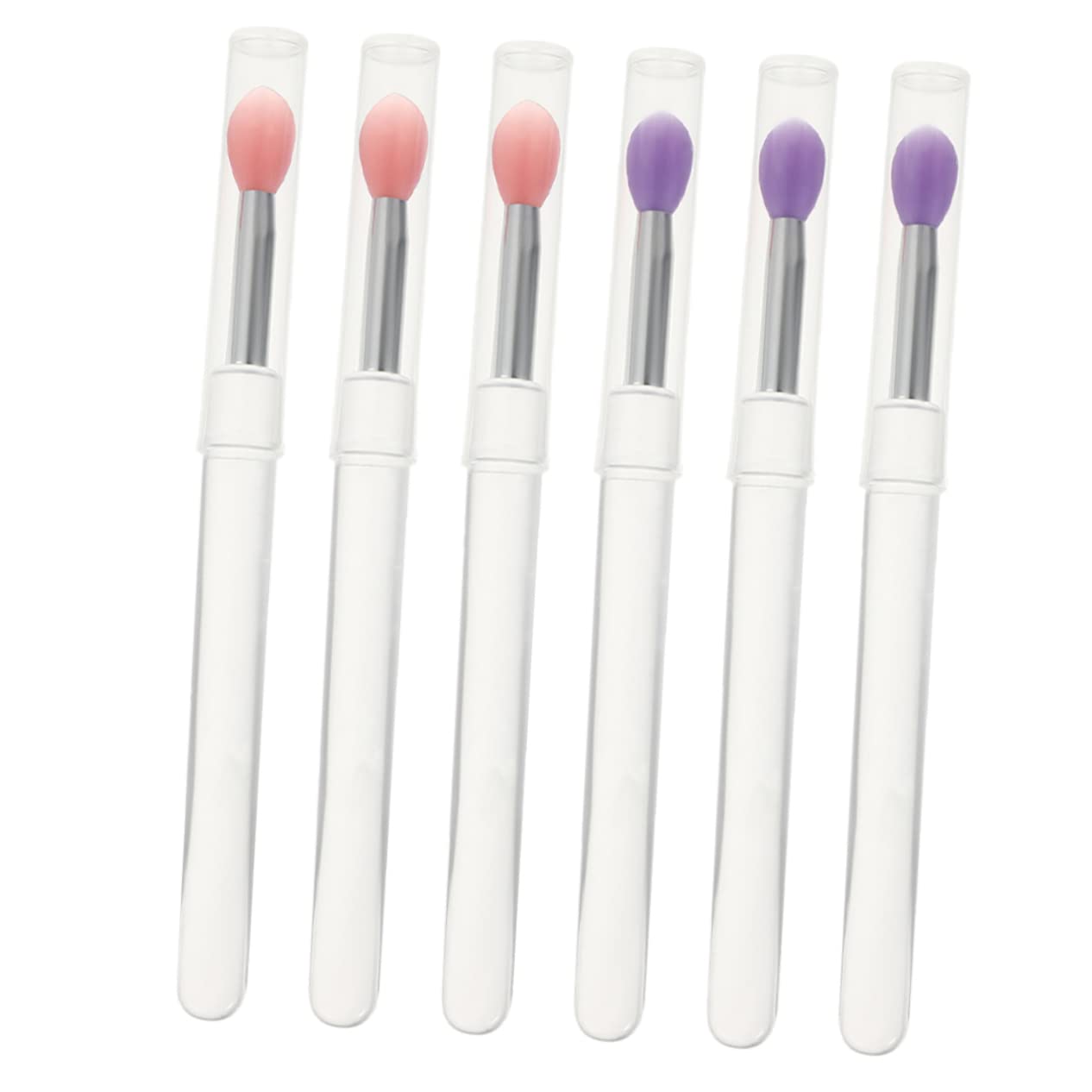 FOMIYES 6-piece Silicone Lip Brush Set Lip Lipstick Eyeshadow Applicators Versatile