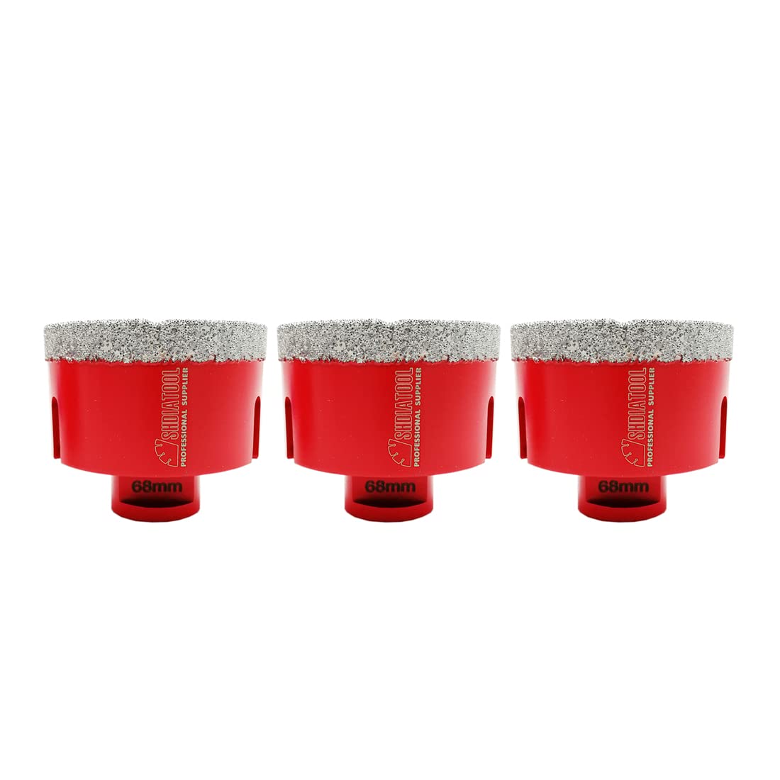 SHDIATOOL Diamond Core Drill Bit,Hole Saw Diameter 68mm 2-2/3" M14 Thread Vacuum Brazed for Concrete Granite Marble Porcelain Tile Masonry Brick,3PCS