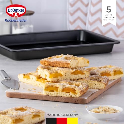Foto von Dr. Oetker Backblech mit extra hohem Rand, Backform aus hochwertigem Stahlblech, Antihaft, 42 x 29 x 4cm