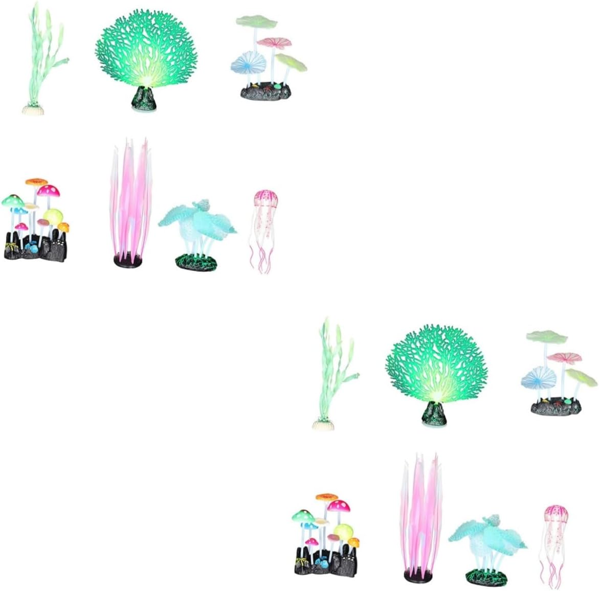 2sets Fish Tank Light Decoration Pump Turtle Goldfish Multiple Heater Tanks for Aquarium Floating Sea Artificial Canister Automatic Stand Cute Fish Tank Glowin