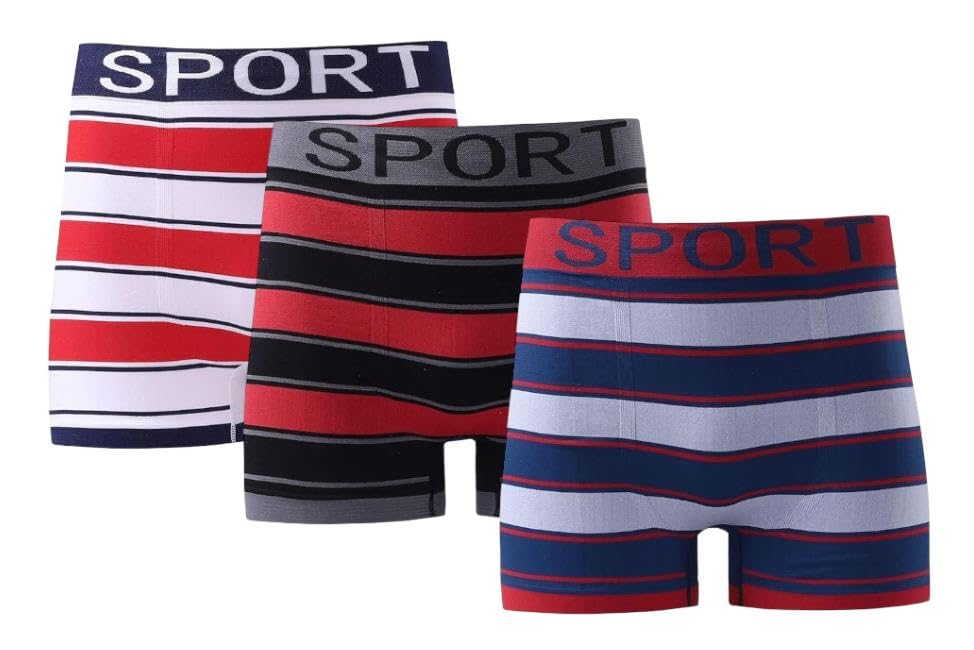 ENNOWAY® Calzoncillos tipo bóxer para hombre, sin costuras, cómodos, transpirables, para uso diario, fáciles de usar, ropa interior deportiva (paquete de 3), Deporte (surtido), S