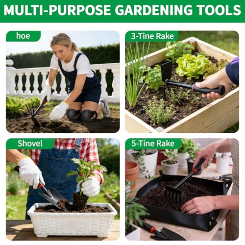 Gardening Tool Set, 10Pc Heavy Duty Garden Kit with Repotting Mat - Image 4