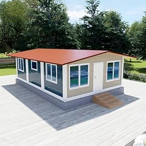 Prefabricated Modular House – Portable Tiny Home Cabin, Modern Prefab Building for Backyard Office, Guest House, Vacation Cottage, Easy Assembly Modular Housing Unit with Insulated Walls & Windows