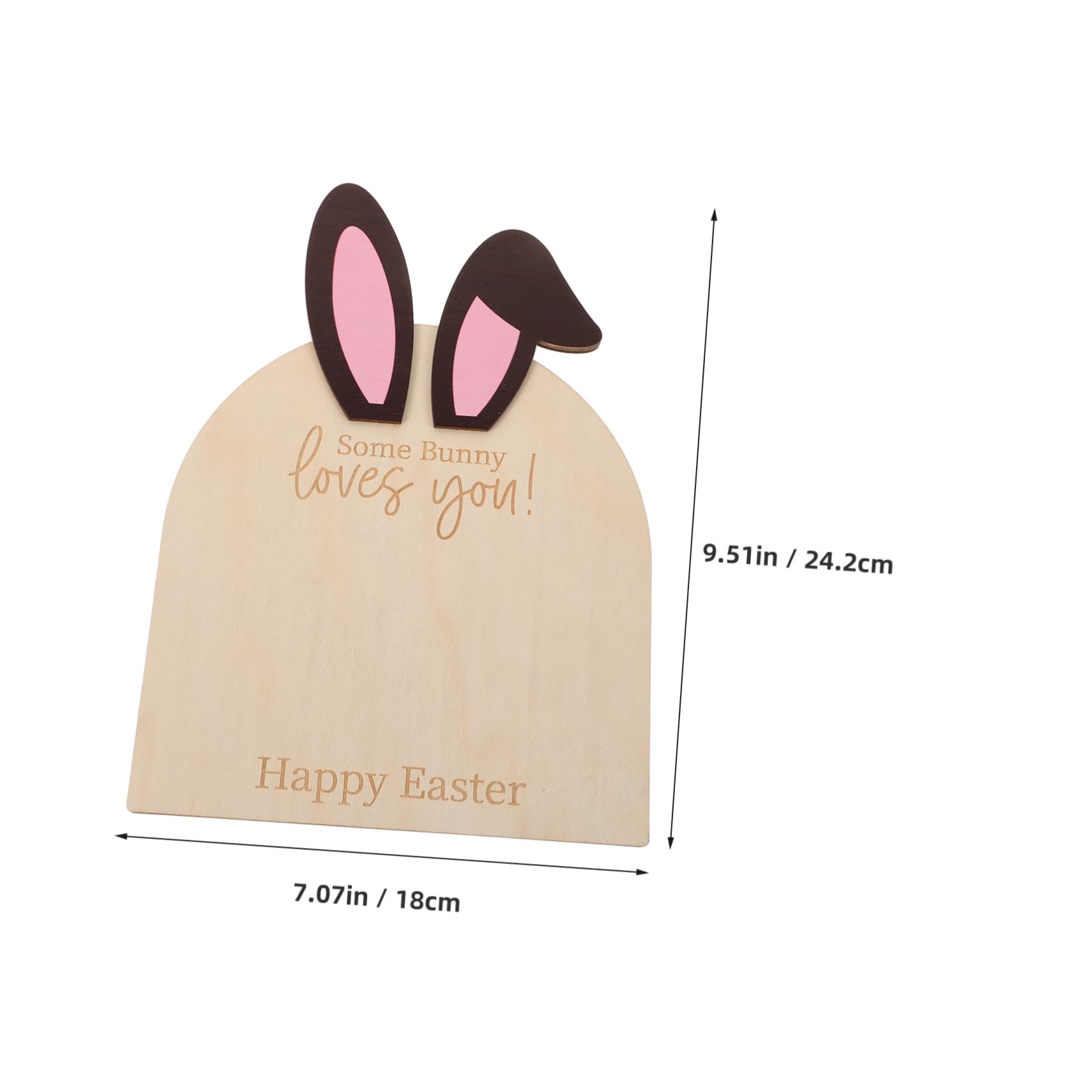 Yardwe Diy Footprint Ornament Kit Easter Bunny Theme Hand Footprint Keepsake Wooden Plaque First Easter Decor