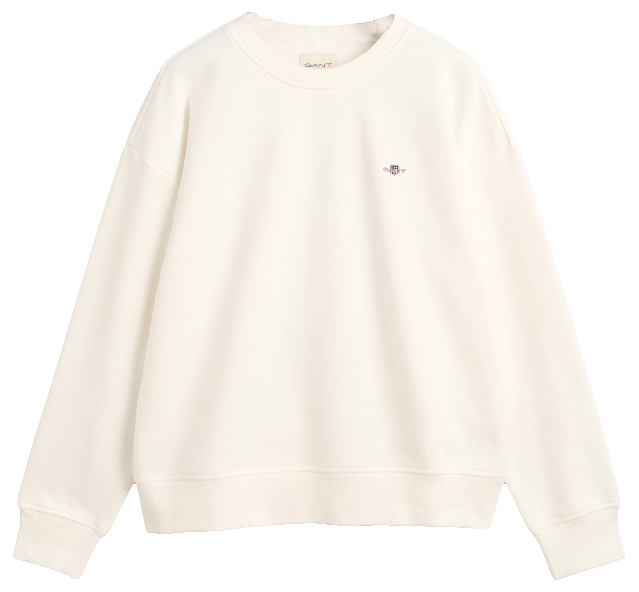 GANT Women's Shield C-Neck Sweat Sweatshirt, Eggshell, L