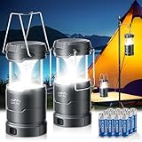 LETMY LED Camping Lantern for Power Outages, 3 Color Modes & Dimmable Battery Powered Lantern, IPX4 Waterproof & Collapsible, Lanterns Flashlight Survival Kits for Emergency Hurricane Hiking, 4 Pack