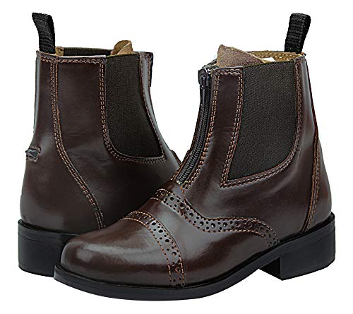 Kids Children Challenger Zip Zipped Paddock English Horse Riding Leather Boots